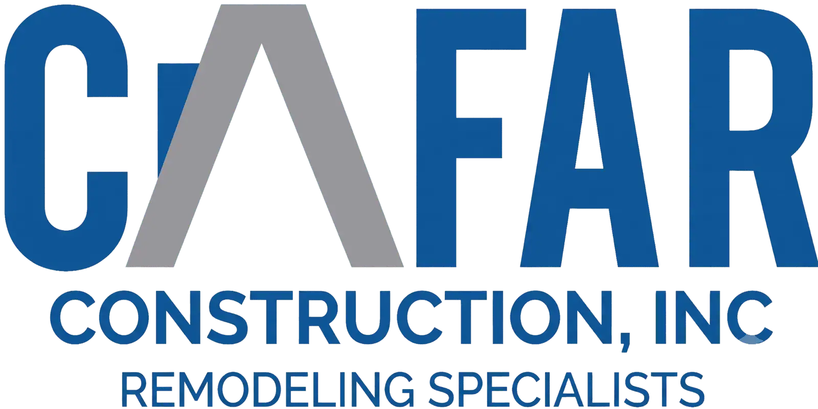 CAFAR Construction Inc. logo with bold blue and gray text.