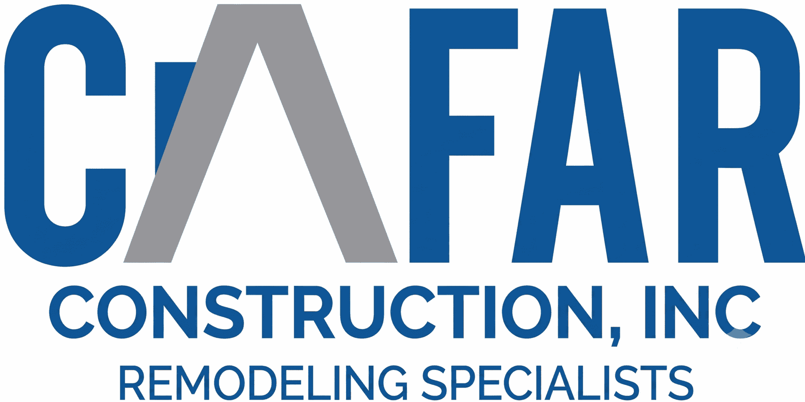 CAFAR Construction Inc. logo with bold blue and gray text.